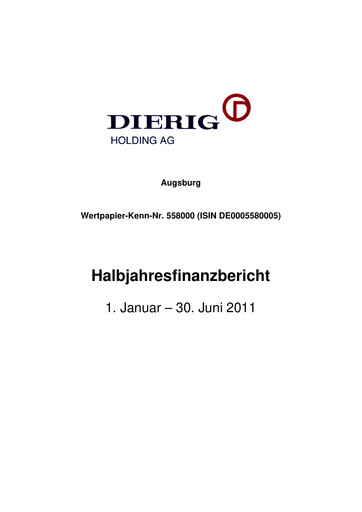 Vorschaubild Dierig Holding AG Halbjahresbericht 2011-h1