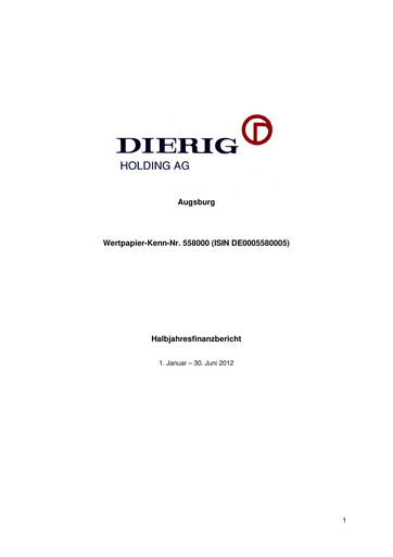 Vorschaubild Dierig Holding AG Halbjahresbericht 2012-h1