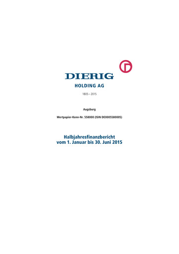 Vorschaubild Dierig Holding AG Halbjahresbericht 2015-h1