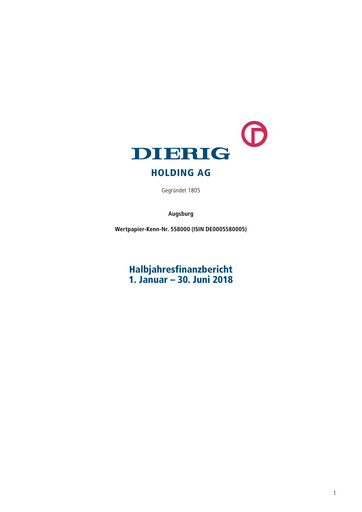 Vorschaubild Dierig Holding AG Halbjahresbericht 2018-h1