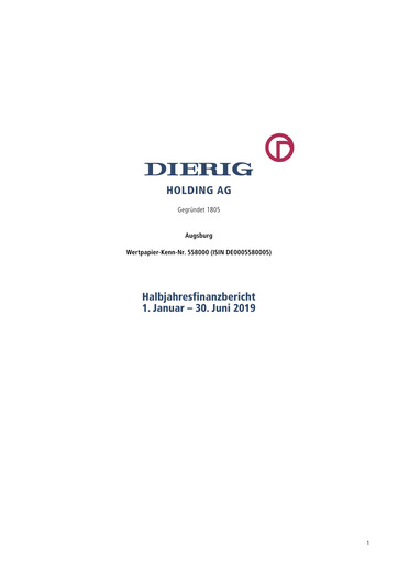 Vorschaubild Dierig Holding AG Halbjahresbericht 2019-h1