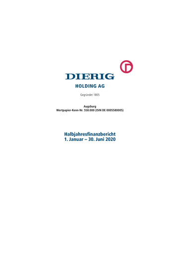 Vorschaubild Dierig Holding AG Halbjahresbericht 2020-h1