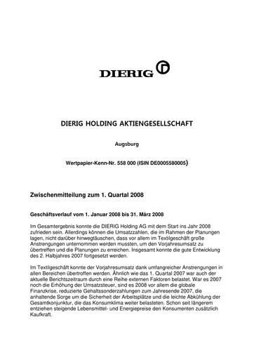 Thumbnail Dierig Holding AG Quarterly Report 2008-q1