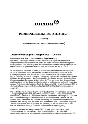 Thumbnail Dierig Holding AG Quarterly Report 2008-q3