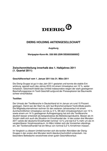 Thumbnail Dierig Holding AG Quarterly Report 2011-q1