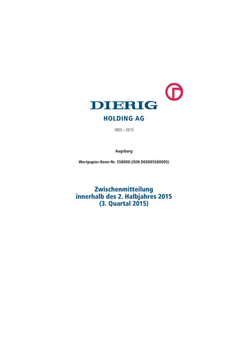 Thumbnail Dierig Holding AG Quarterly Report 2015-q3