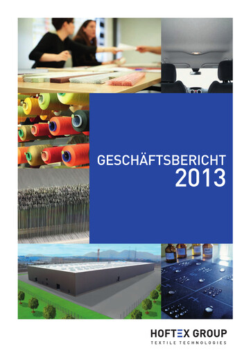 Miniature Hoftex Group AG Rapport annuel 2013
