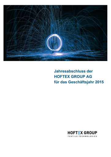 Thumbnail Hoftex Group AG Financial Statement 2015