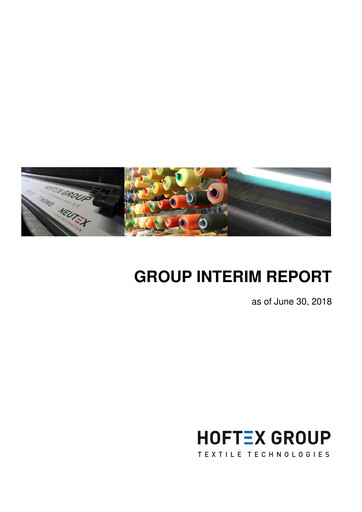 Miniature Hoftex Group AG Rapport semestriel 2018-h1
