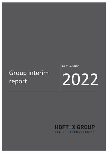Miniature Hoftex Group AG Rapport semestriel 2022-h1