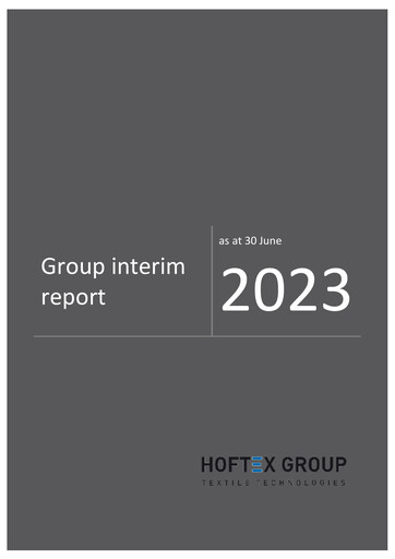 Miniature Hoftex Group AG Rapport semestriel 2023-h1