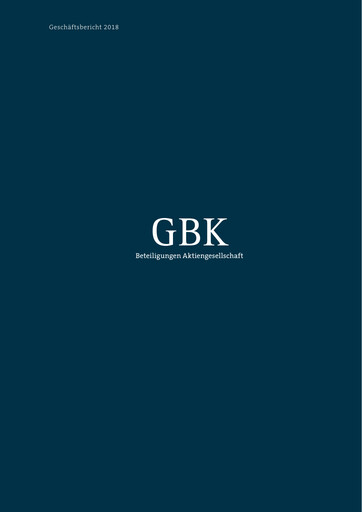 Thumbnail GBK Beteiligungen AG Annual Report 2018
