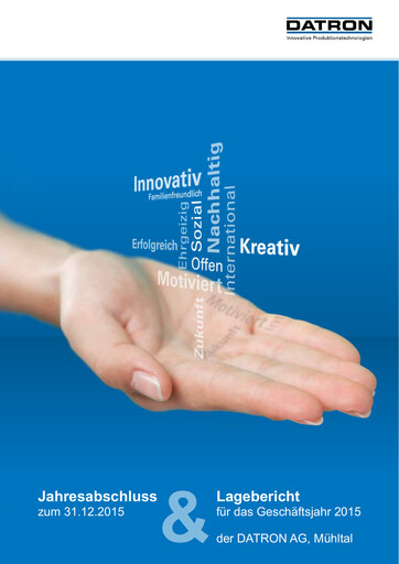 Thumbnail DATRON AG Financial Statement 2015