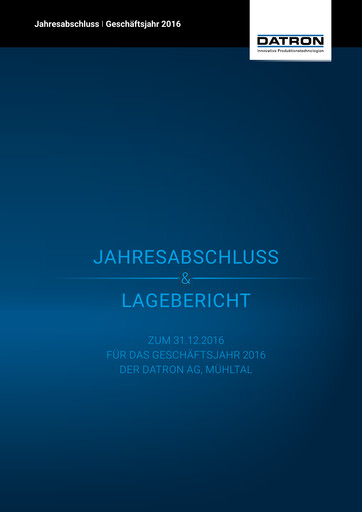 Thumbnail DATRON AG Financial Statement 2016