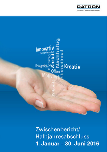 Thumbnail DATRON AG Half-year Report 2016-h1