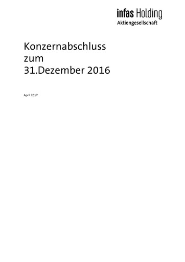 Thumbnail Infas Holding AG Financial Report 2016