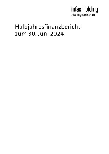Miniature Infas Holding AG Rapport semestriel 2024-h1