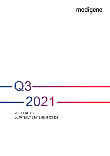 Vorschaubild Medigene AG Quartalsbericht 2021-q3