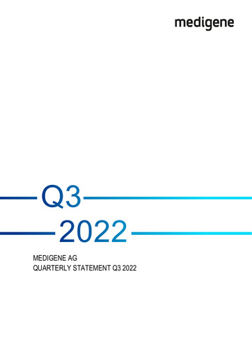 Vorschaubild Medigene AG Quartalsbericht 2022-q3