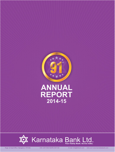 Thumbnail Karnataka Bank
 Annual Report 2014-2015