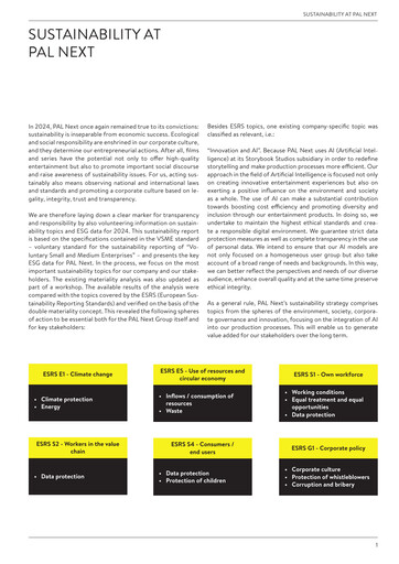 Thumbnail PAL Next AG ESG Report 2024