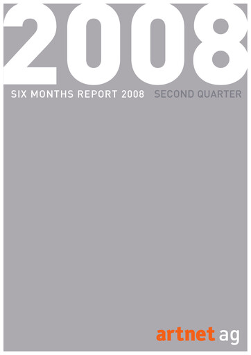 Miniature Artnet AG Rapport semestriel 2008-h1