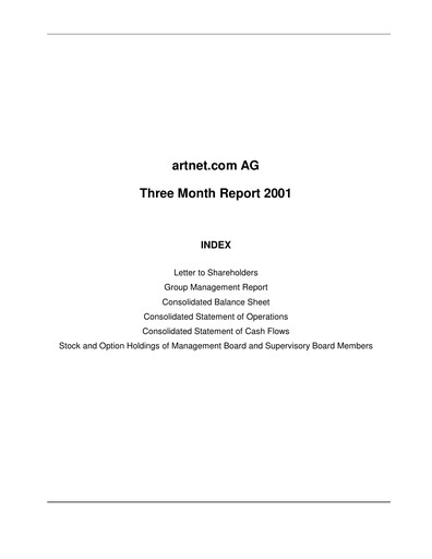 Thumbnail Artnet AG Quarterly Report 2001-q1