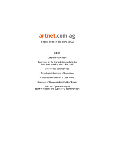 Thumbnail Artnet AG Quarterly Report 2002-q1