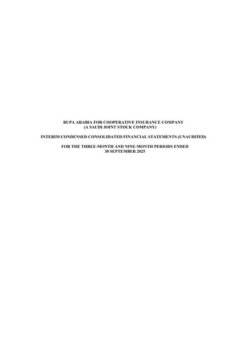 Thumbnail Bupa Arabia for Cooperative Insurance Company Quarterly Report 2025-q3