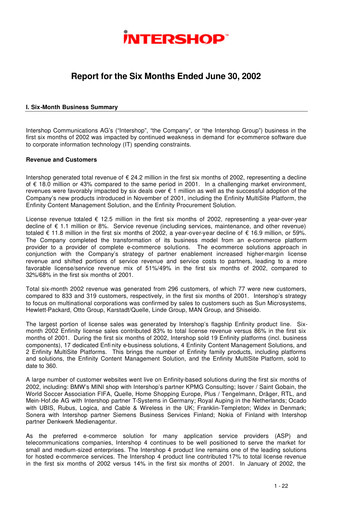 Thumbnail INTERSHOP Communications Half-year Report 2002-h1