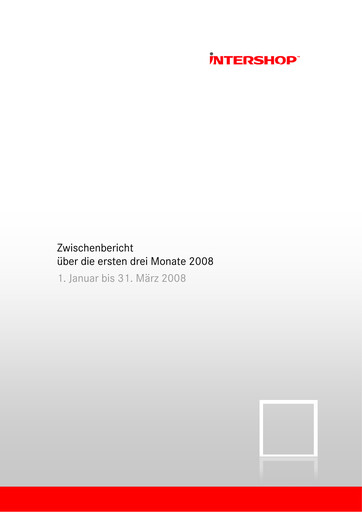 Thumbnail INTERSHOP Communications Quarterly Report 2008-q1