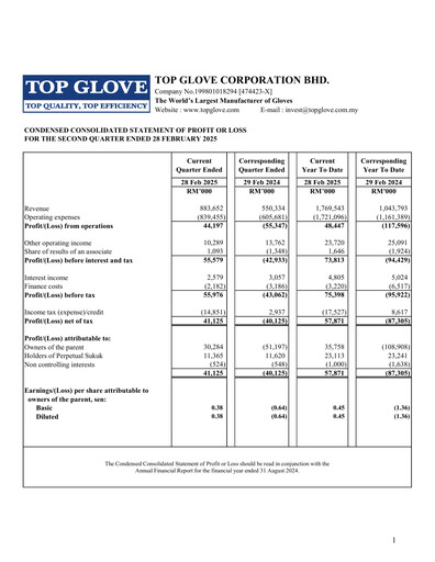 Thumbnail Top Glove Quarterly Report 2025-q2