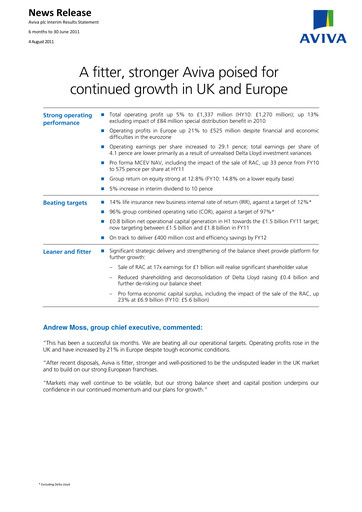 Thumbnail Aviva Half-year Report 2011-h1
