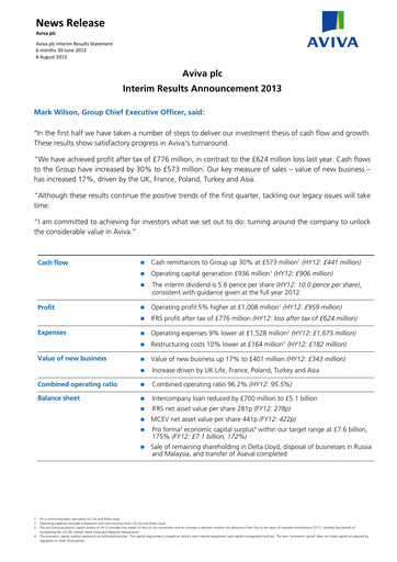 Thumbnail Aviva Half-year Report 2013-h1