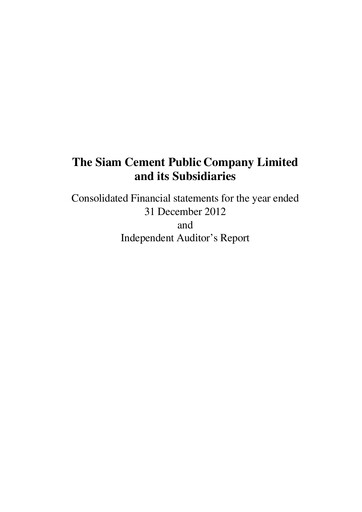 Thumbnail Siam Cement
 Financial Statement 2012