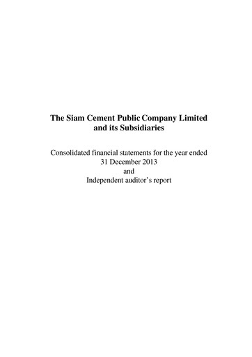 Thumbnail Siam Cement
 Financial Statement 2013