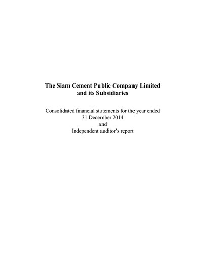 Thumbnail Siam Cement
 Financial Statement 2014