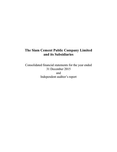 Thumbnail Siam Cement
 Financial Statement 2015