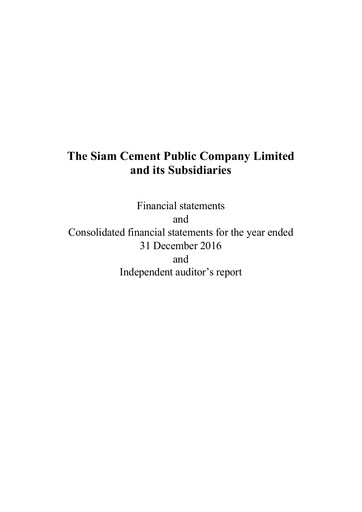 Thumbnail Siam Cement
 Financial Statement 2016