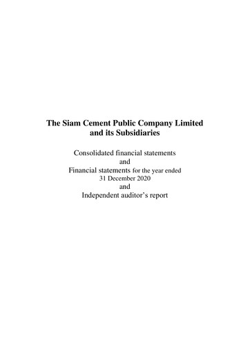 Thumbnail Siam Cement
 Financial Statement 2020
