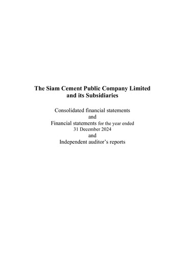 Thumbnail Siam Cement
 Financial Statement 2024