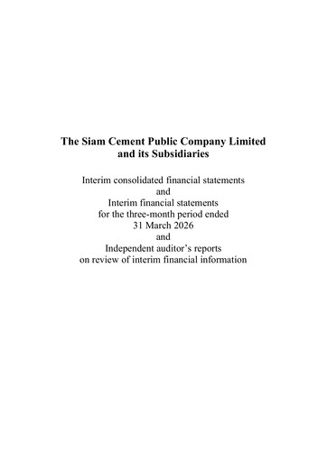 Thumbnail Siam Cement
 Quarterly Report 2026-q1