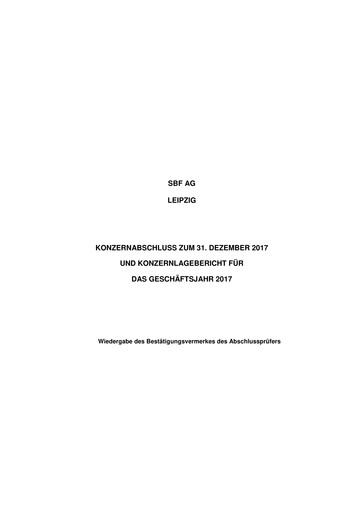 Thumbnail SBF AG Financial Report 2017