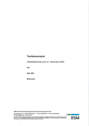 Miniature Pyramid AG Bilan financier 2020