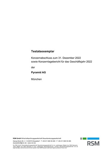 Miniature Pyramid AG Bilan financier 2022