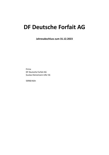 Thumbnail DF Deutsche Forfait AG Financial Statement 2023