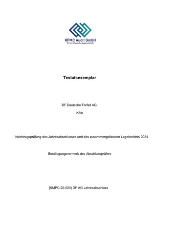Thumbnail DF Deutsche Forfait AG Financial Statement 2024