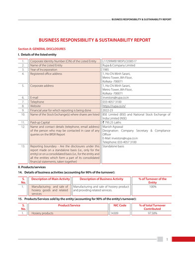 Thumbnail Rupa Company
 ESG Report 2022-2023