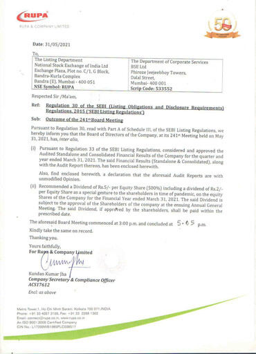 Thumbnail Rupa Company
 Financial Statement 2020-2021