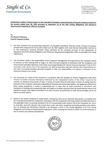 Vorschaubild Rupa Company
 Quartalsbericht 2025-q1
